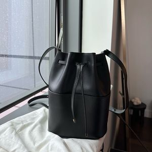 Cuyana Mini Bucket Bag Drawstring Saffiano Leather Purse